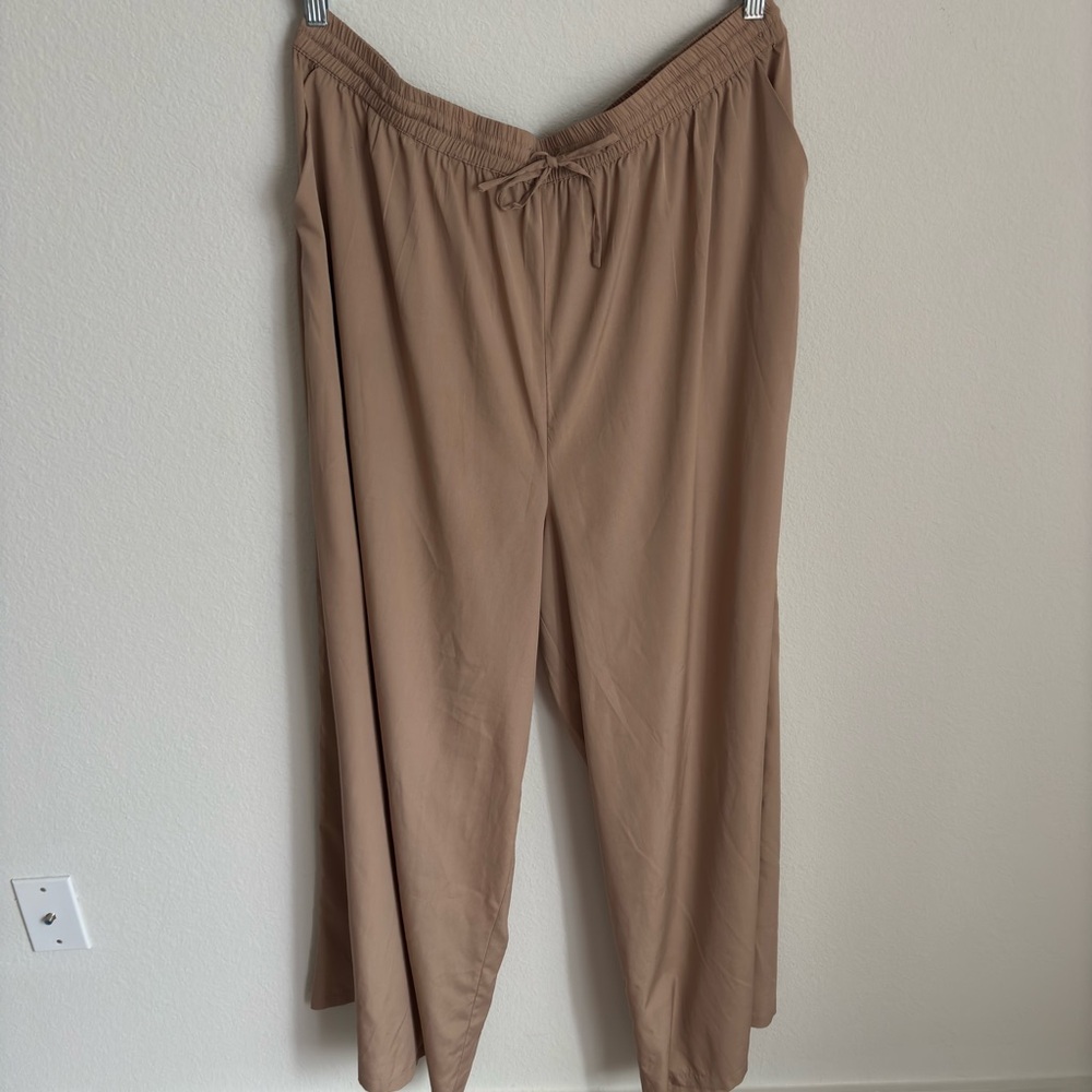 Tan Wide-Leg Pants